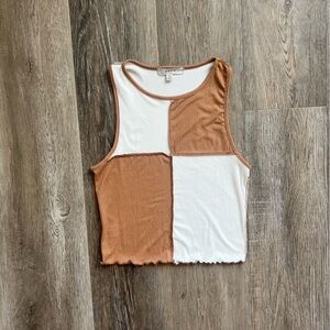 Gaze Colorblock Ribbed cropped Tank Top